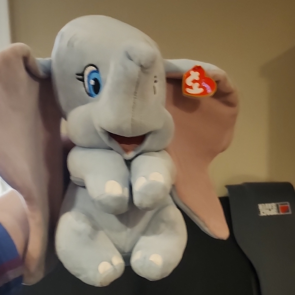 Ty Blue and Pink Elephant Plush DUMBO DISNEY